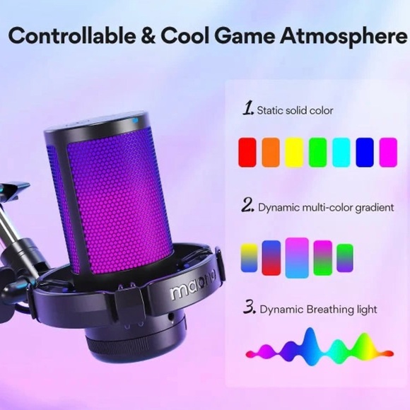 MAONO GAMERWAVE USB MICROPHONE, NOISE CANCELING, Bundle with BOOM ARM - Picture 2 of 6